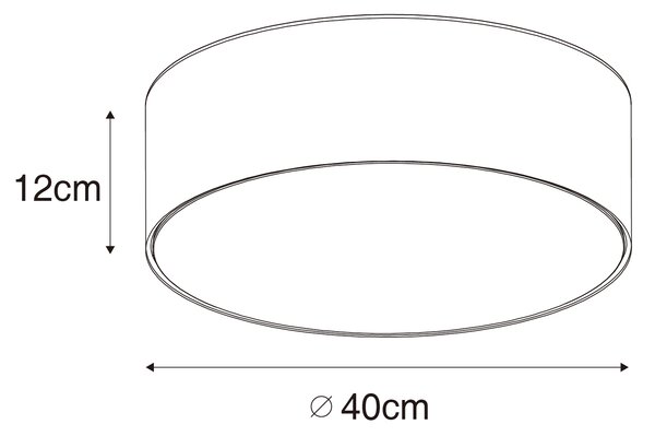 Stropna svetilka roza 40 cm z zlato notranjostjo - Drum