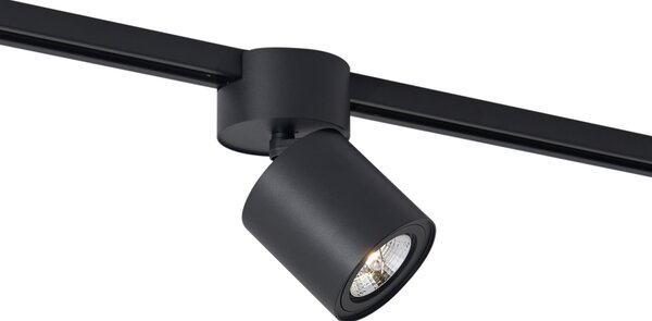 Sodobni črni reflektor za 1-fazni sistem tirnic GU10 70mm - Iconic Roto