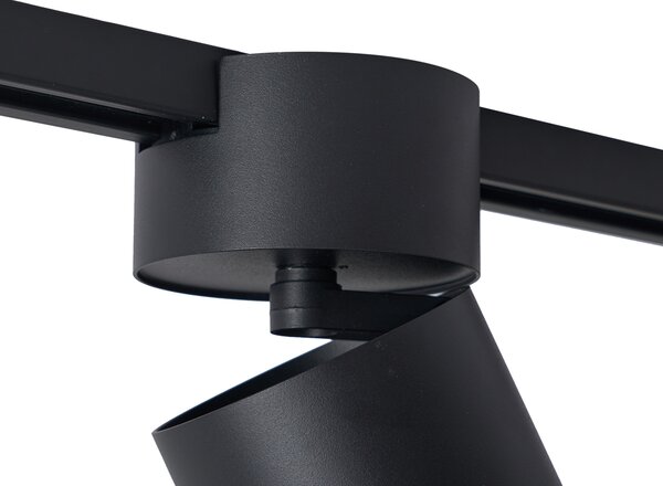 Sodobni črni reflektor za 1-fazni sistem tirnic GU10 70mm - Iconic Roto