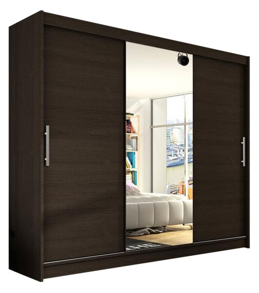 Garderobna omara Atlanta 122, Temen hrast, 215x250x58cm, Vrata omare: Drsna