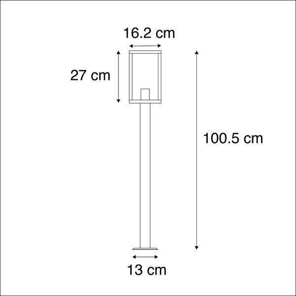 Sodobna zunanja svetilka črna s steklom 100,5 cm - Rotterdam