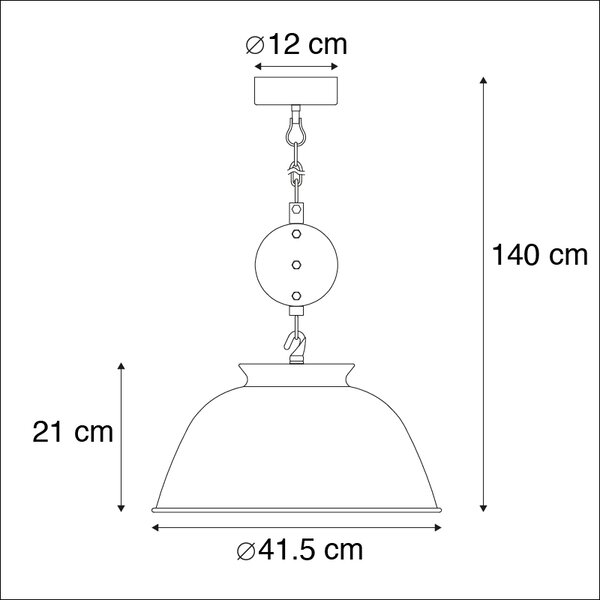 Industrijska viseča svetilka rja - Bax