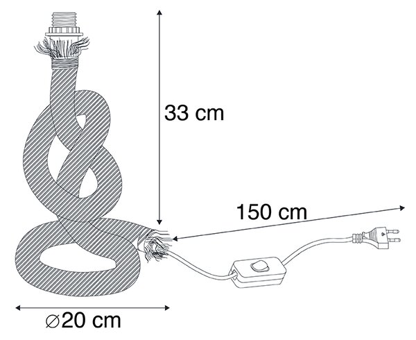 Podeželska namizna svetilka iz vrvi - Ropa