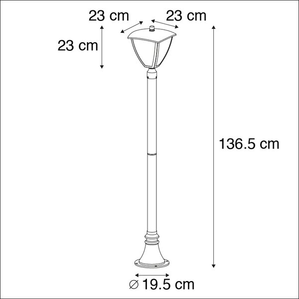 Sodobna zunanja luč temno siva 136,5 cm - Platar