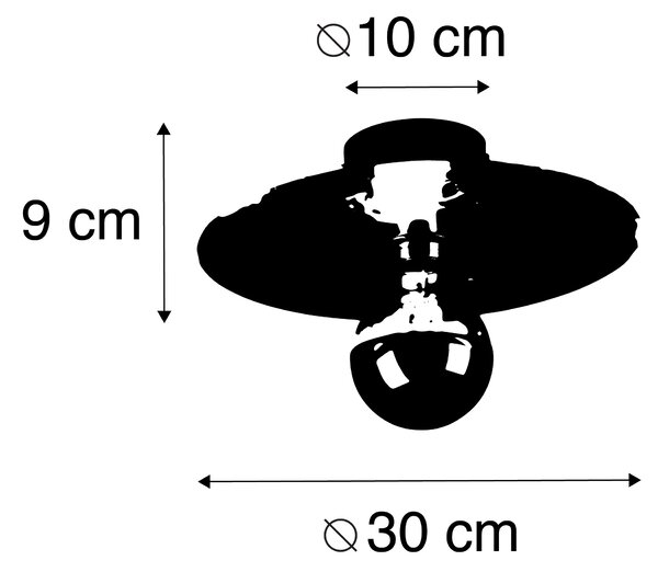 Moderna stenska svetilka zlata 30cm - Disque