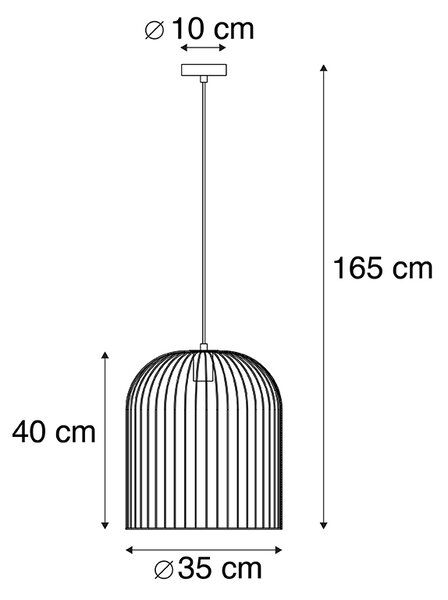 Dizajn viseča svetilka črna - Wire Knock