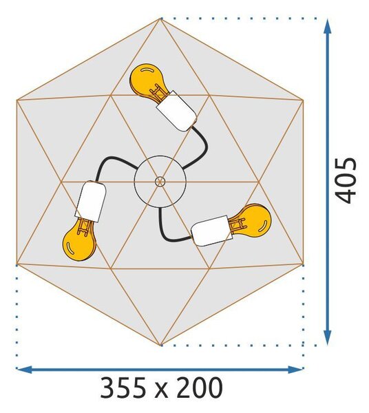 Stropna plafonska svetilka APP1094-3C Zlata