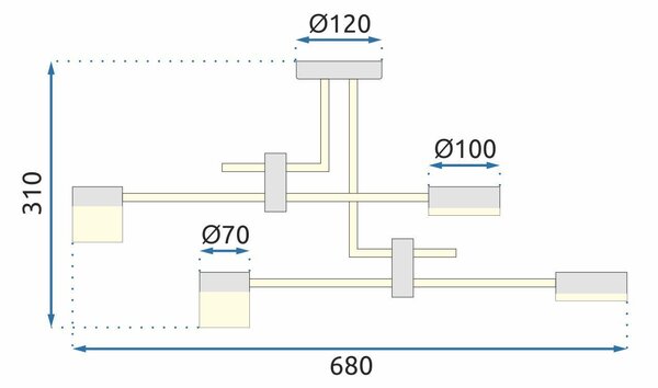 Led obesek svetilka APP1001-4C