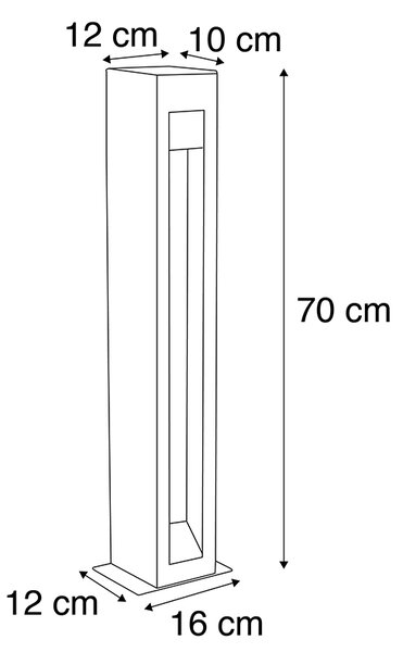 Moderna stoječa zunanja svetilka bazalt 70 cm - Sneezy