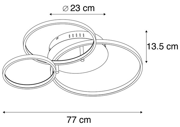 Moderna stropna svetilka bela z LED in zatemnilnimi svetilkami Rondas