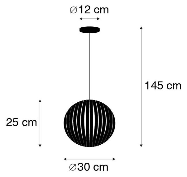 Moderna viseča svetilka črna 30 cm - Zoë