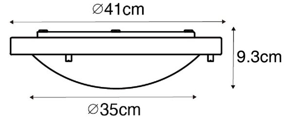 Moderna stropna svetilka bela 41 cm IP44 - Yuma