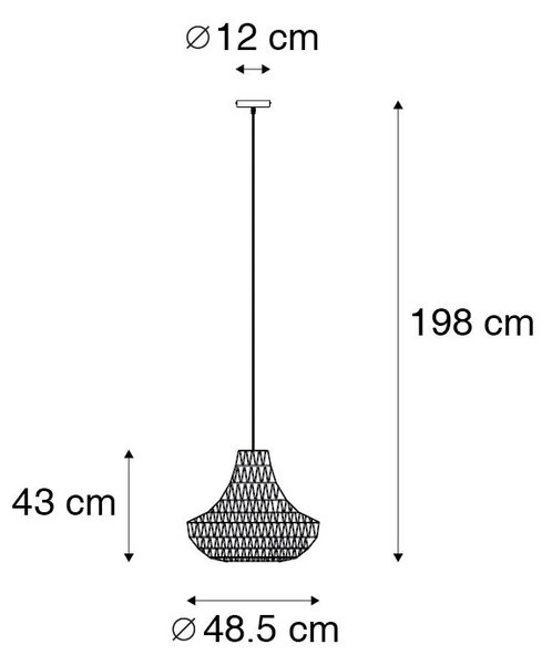 Retro viseča svetilka bela 50 cm - Lina Cono 50