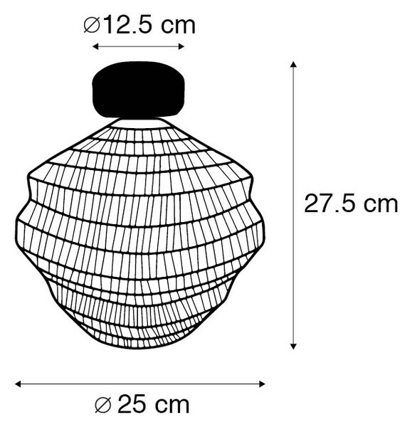 Orientalska stropna svetilka zlata 25 cm - Vadi