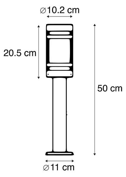 Pametna zunanja svetilka črna 50 cm IP44 vključno z Wifi ST64 - Gleam