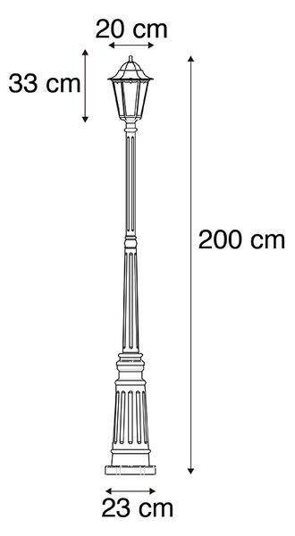 Pametna zunanja svetilka črna 200 cm IP44 vključno z Wifi ST64 - Havana