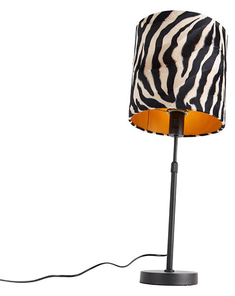 Namizna svetilka črna senca zebra dizajn 25 cm nastavljiv - Parte