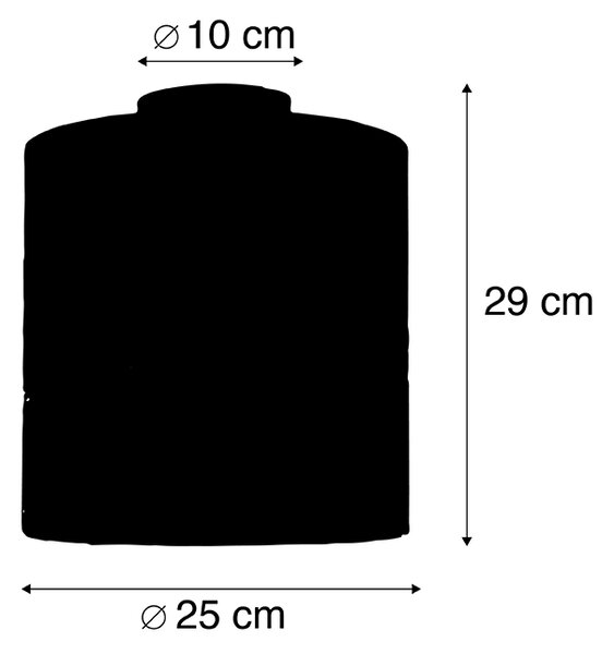 Stropna svetilka mat črna žametna senca zlata 25 cm - Combi