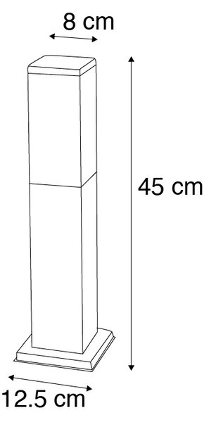 Stebriček pametne zunanje svetilke temno siv 45 cm vključno z Wifi P45 - Malios