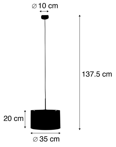 Sodobna viseča svetilka črna s senčnimi cvetovi 35 cm - Combi