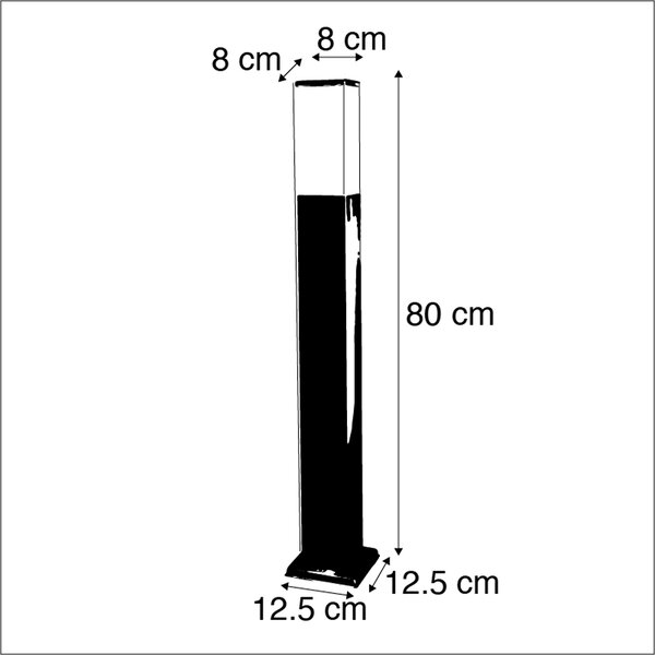 Pametna zunanja svetilka 80 cm jeklo, vključno z WiFi P45 - Malios
