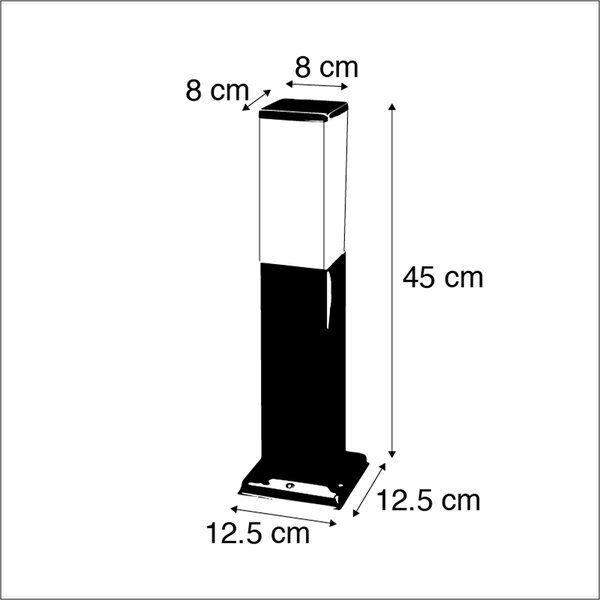 Pametna zunanja svetilka 45 cm jeklo vključno z Wifi P45 - Malios