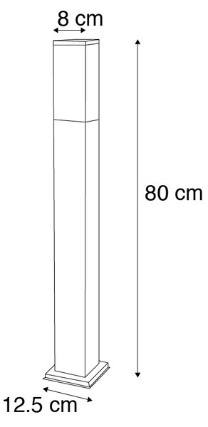 Stebriček pametne zunanje svetilke temno siv 80 cm vključno z Wifi P45 - Malios