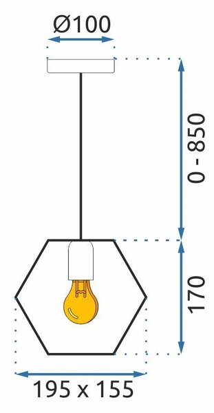 Lampa Wisząca APP1131-1CP Czarno złota