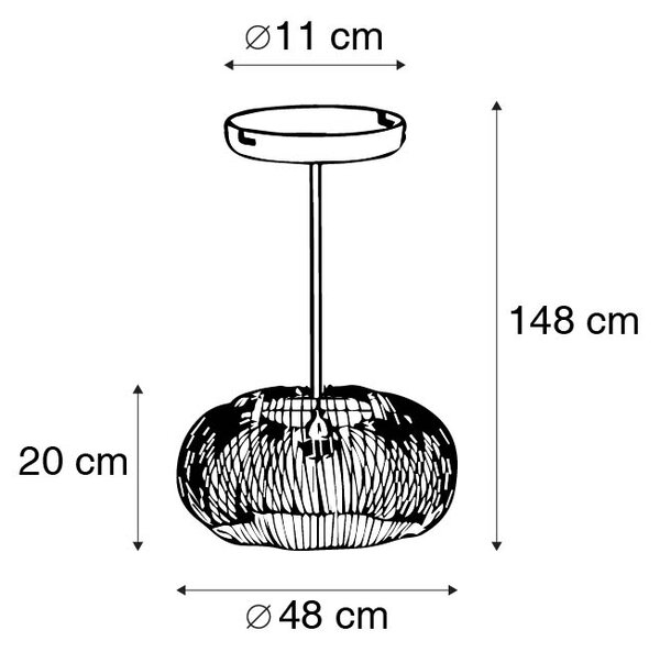 Industrijska viseča svetilka baker 49 cm - Finn