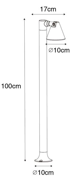 Moderen zunanji steber rjasto rjav 100 cm IP44 nastavljiv - Ciara