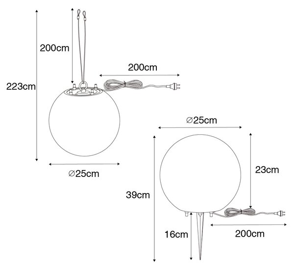 Moderna zunanja svetilka bela 25 cm IP65 - Nura