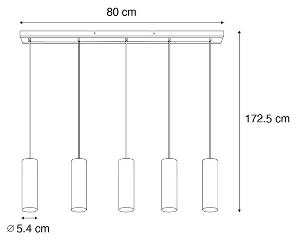 Moderna viseča svetilka bronze 5-light - Jeana