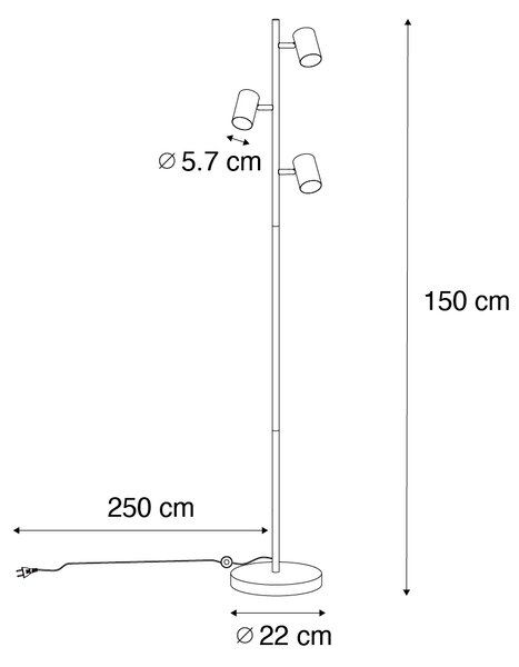 Moderna stoječa svetilka bronze 3-light - Jeana