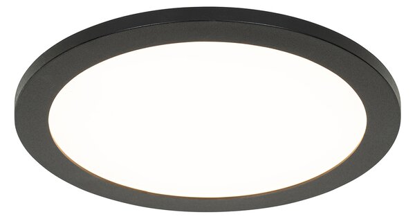 Moderna stropna svetilka črna 30 cm z LED IP44 - Steve