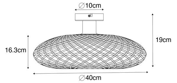 Orientalska stropna svetilka črni bambus 40 cm - Ostrava