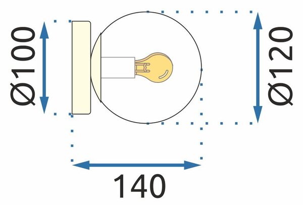 LAMPA ŚCIENNA KINKIET APP1250-1W Gold