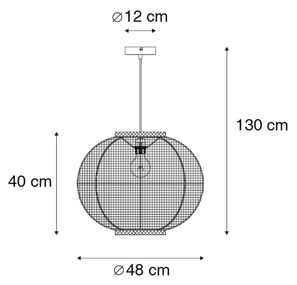 Orientalska viseča svetilka rjava 48 cm - Rob