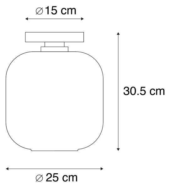 Dizajnerska stropna svetilka črna z zlatom z dimnim steklom - Zuzanna