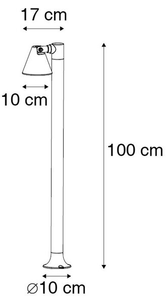 Moderna zunanja palica črna 100 cm IP44 - Ciara