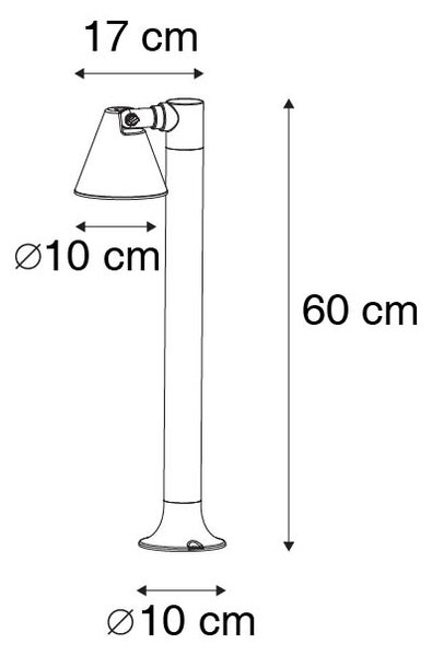 Moderna zunanja palica črna 60 cm IP44 - Ciara