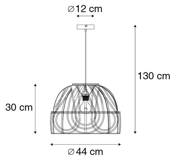 Pametna viseča svetilka ratan 44 cm vključno z Wifi G95 - Michelle