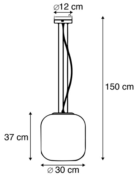 Pametna viseča svetilka črna z dimnim steklom, vključno z WiFi A60 - Bliss