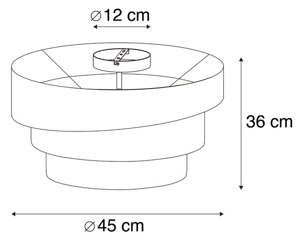 Moderna stropna svetilka rjava 45 cm 3-svetloba - Drum Trio