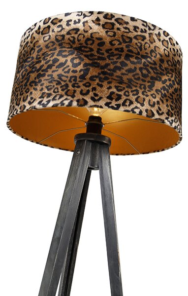 Talna svetilka stativ črna s senčnikom leopard 50 cm - Tripod Classic