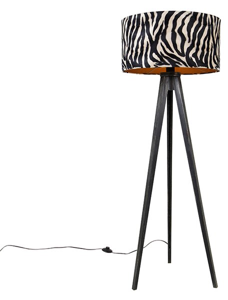 Talna svetilka stativ črna s senčnikom zebra 50 cm - Tripod Classic