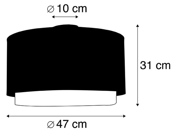 Moderna stropna svetilka črna z zlatim 47 cm duo senčilom - Combi