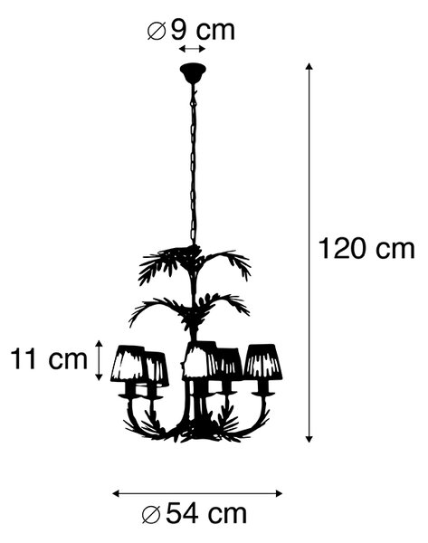 Lestenec zlato z nagubanim krempljem 5-luč - Botanica