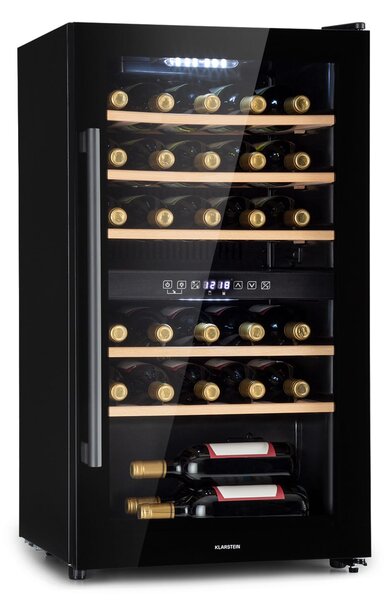 Klarstein Barossa 29 Duo, vinoteka, 29 steklenic, 80 litrov, 2 coni, upravljanje z gumbom