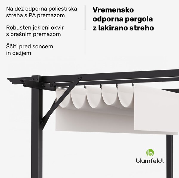 Blumfeldt Pantheon Robust pergola, 3x3 m, prašno barvano jeklo, odporno na vremenske vplive