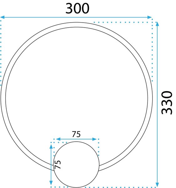 Stenska svetilka LED APP1383-CW BLACK 30cm